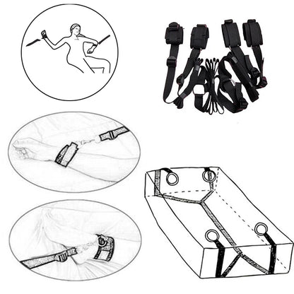 Erotic Adjustable Nylon Bed Restrain