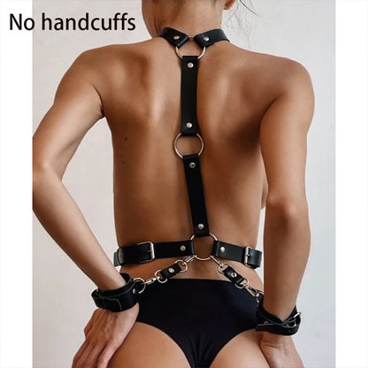 Women Leather Bondage Suit